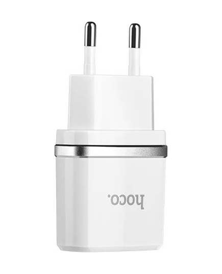 Зарядное устройство USB сетевое hoco C12 White (6957531047759)