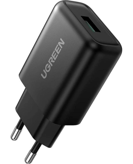 СЗУ UGREEN CD122 (70273) USB-A QC 3.0 18W Charger. Цвет: черный