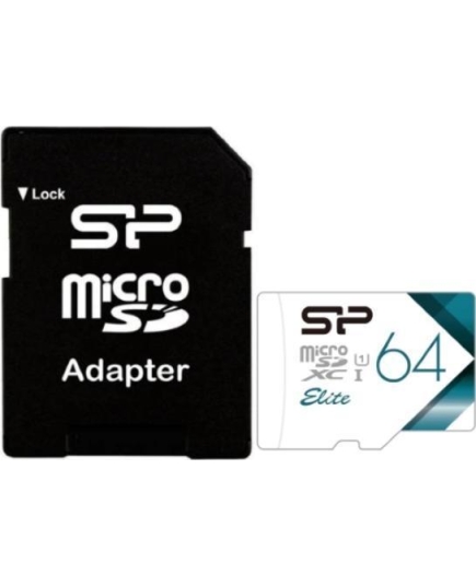 Карта памяти Silicon Power microSDXC 64Gb Class10 SP064GBSTXBV1V20SP Elite + adapter