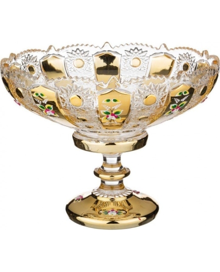 ФРУКТОВНИЦА НА НОЖКЕ "LEFARD GOLD GLASS" ДИАМЕТР=30 СМ. ВЫСОТА=23 СМ. (КОР=4ШТ.) 195-107