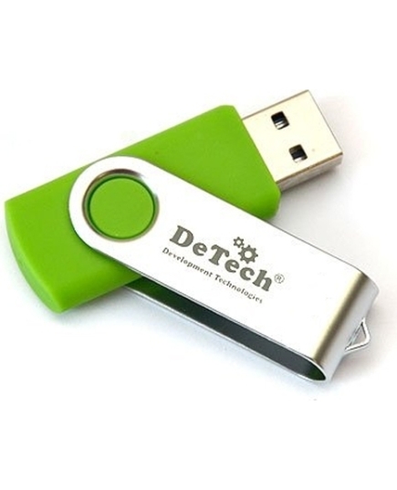 Флеш-накопитель USB2.0 Flash DeTech 16GB Swivel Green