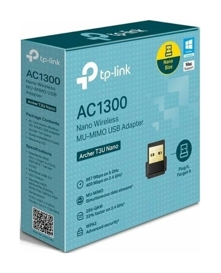 Адаптер WiFi USB TP-Link Archer T3U Nano (AC1300)