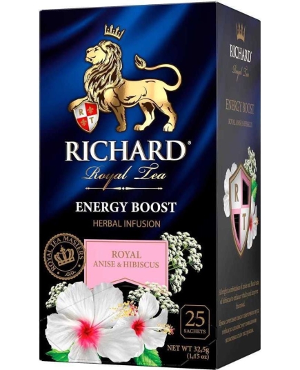 Чайный напиток фруктово-травяной Richard "Royal Anise & Hibiscus. Energy Boost" 25 сашетов