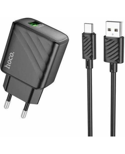 СЗУ Hoco CS21A 1USB 3.0A QC3.0 18W для Type-C 1м (Black)