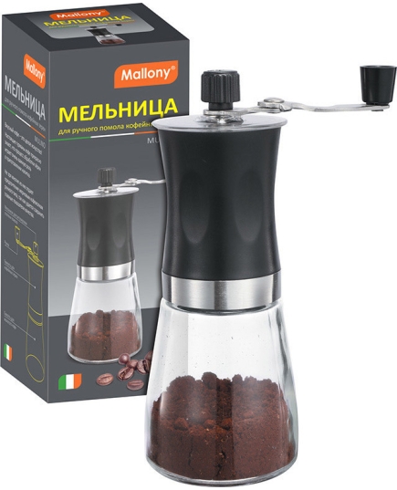 Мельница для ручного помола кофейных зерен, серия Mulino, р-р 6,6*18 см. 004681-SK