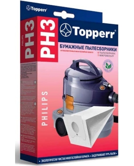 Topperr Пылесборник д/пылесоса PHILIPS,Triathlon, PH3, (4шт)