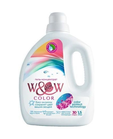 Гель-концентрат "W&W" COLOR для стирки, 1,5л