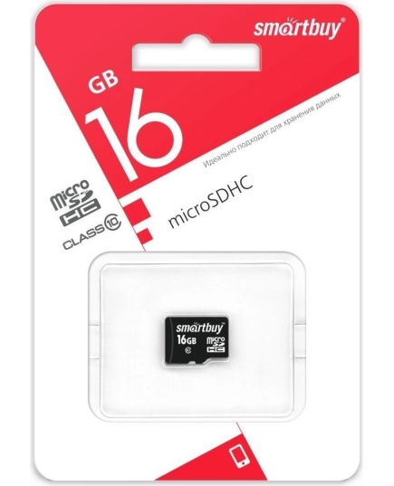 Карта памяти SmartBuy microSD 16GB (Class 10) без адаптера