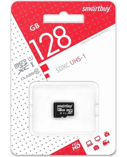 Карта памяти SmartBuy microSDXC 128GB (UHS-1, Class 10) без адаптера