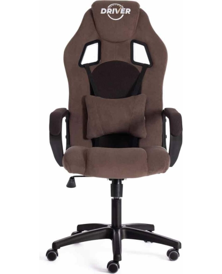 Игровое кресло TetChair Driver коричневое из флока